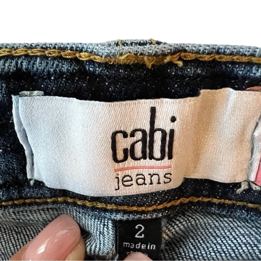 CABI  Denim Button Fly Braided Waistband Skinny Mid-Rise jeans size 2